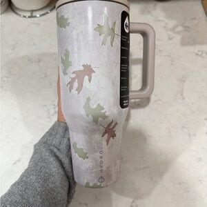 HydroJug Leaf Pattern Mug - Gray and Green